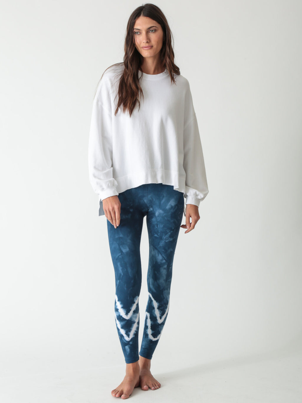 Sunset Legging - Indigo / Cloud Chevron
