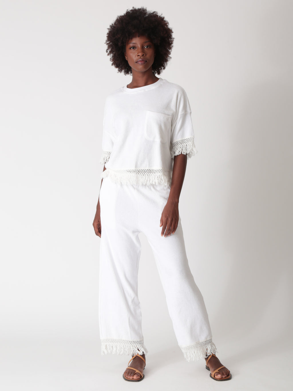 Ibiza Fringe Top - Cloud