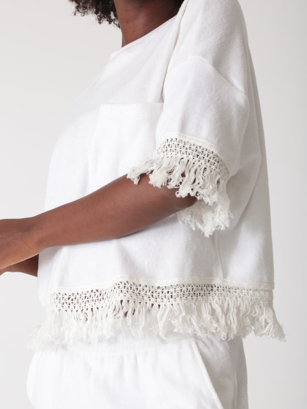 Ibiza Fringe Top - Cloud